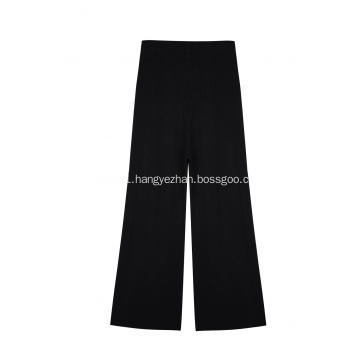 Women's Knitted Ribbed Culottes Pants